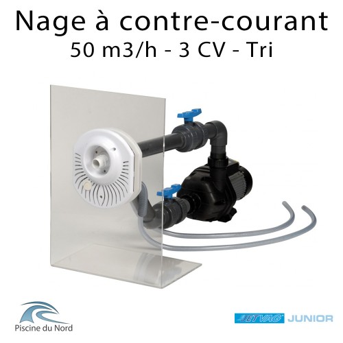 Kit de nage à contre-courant 50 m3/h Jet Vag Junior TRI pour piscine Kit de nage à contre-courant 50 m3/h Jet Vag Junior TRI pour piscine