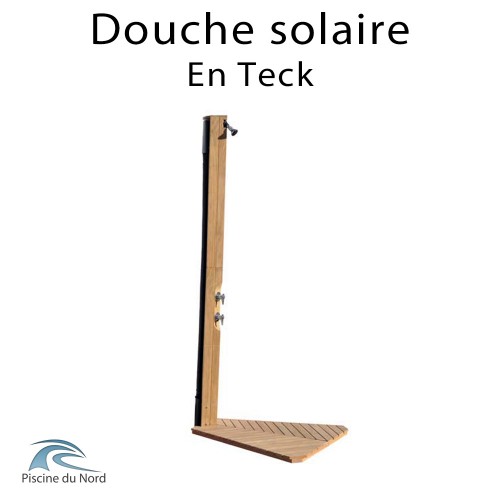 Douche piscine en teck droite version solaire Douche piscine en teck droite version solaire