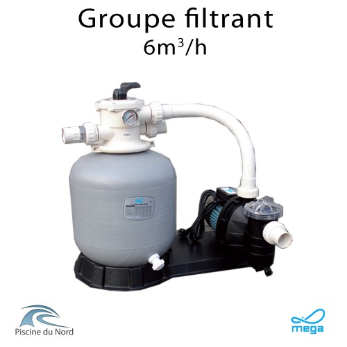 Groupe filtrant mega filtre 6m³/h + Pompe de filtration 0.50 CV Groupe filtrant mega filtre 6m³/h + Pompe de filtration 0.50 CV